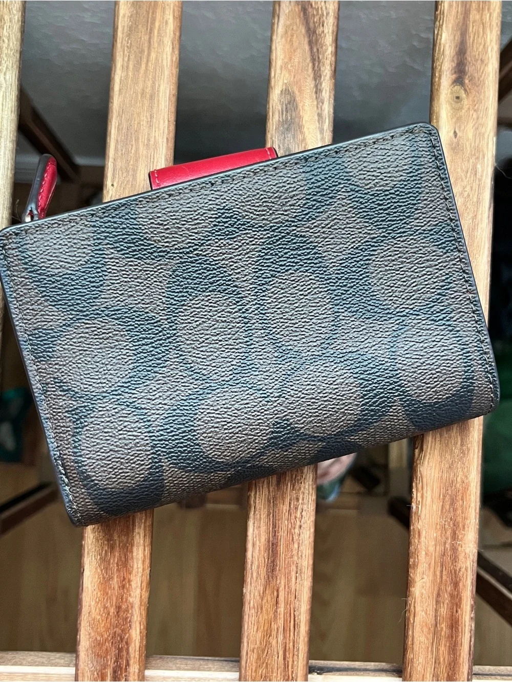 Coach Medium Corner Zip Wallet In Signature Canvas